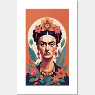 Frida's Vibrant Spirit: Colorful Illustration Posters and Art